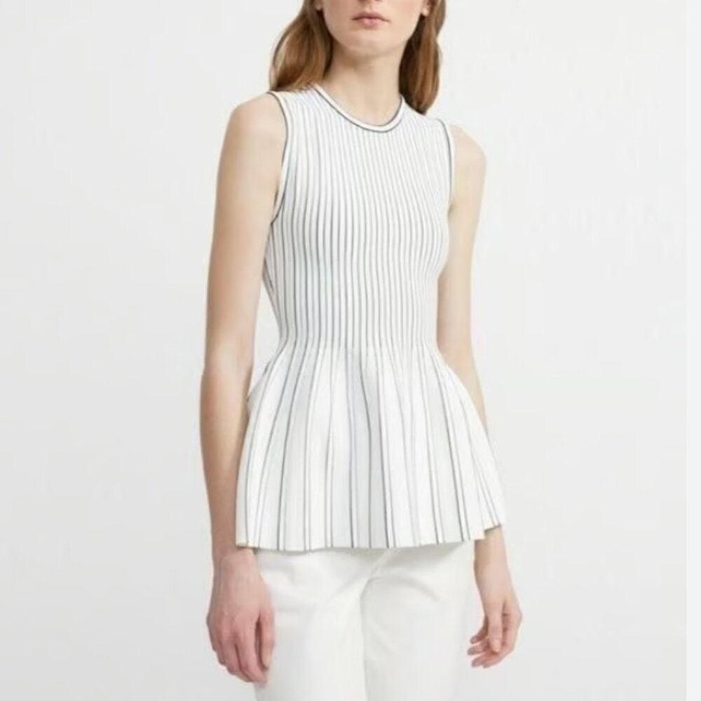 Theory Black & White Peplum shell  with tag